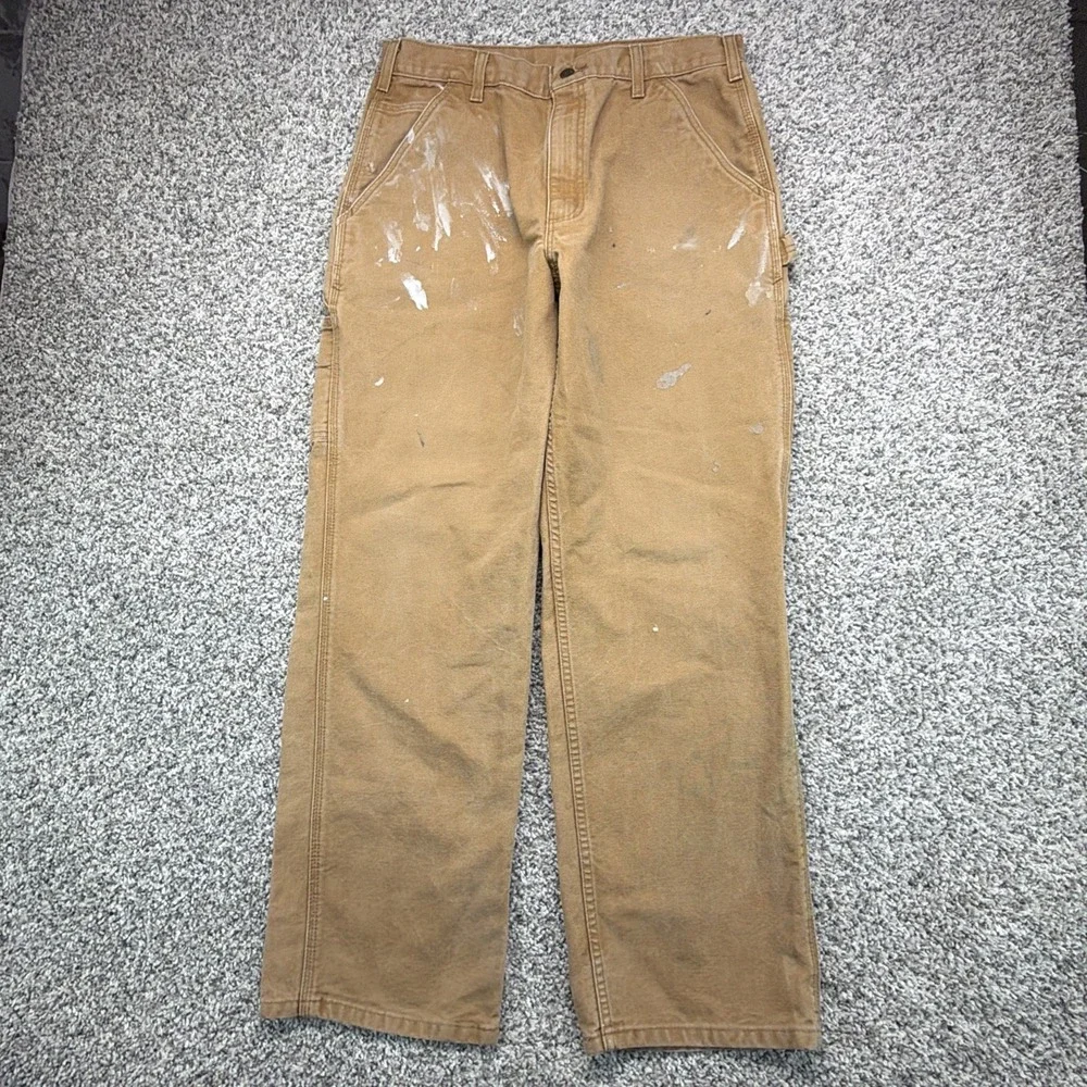 Carhartt‎ Mens B11 BRN Dungaree Fit Carpenter Pants Brown Size 34x32 (Fits33x30)